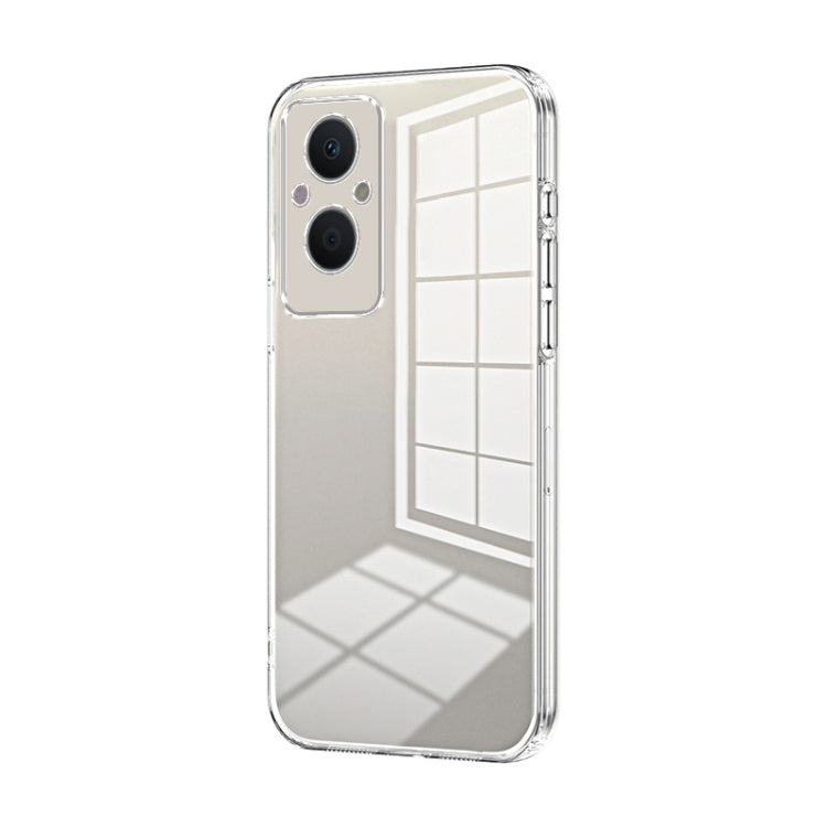 For OPPO Reno7 Z 5G / F21 Pro 5G Transparent Plating Fine Hole Phone Case(Transparent) - OPPO Cases by PMC Jewellery | Online Shopping South Africa | PMC Jewellery | Buy Now Pay Later Mobicred