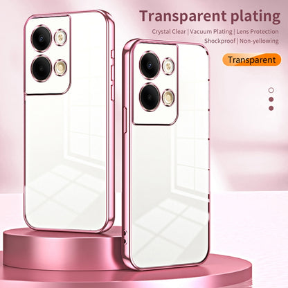 For OPPO Reno9 / Reno9 Pro Transparent Plating Fine Hole Phone Case(Gold) - OPPO Cases by PMC Jewellery | Online Shopping South Africa | PMC Jewellery | Buy Now Pay Later Mobicred