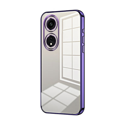 For OPPO A1 Pro Transparent Plating Fine Hole Phone Case(Purple) - OPPO Cases by PMC Jewellery | Online Shopping South Africa | PMC Jewellery | Buy Now Pay Later Mobicred