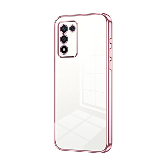 For OPPO K9s / K10 Energy Transparent Plating Fine Hole Phone Case(Pink) - OPPO Cases by PMC Jewellery | Online Shopping South Africa | PMC Jewellery | Buy Now Pay Later Mobicred