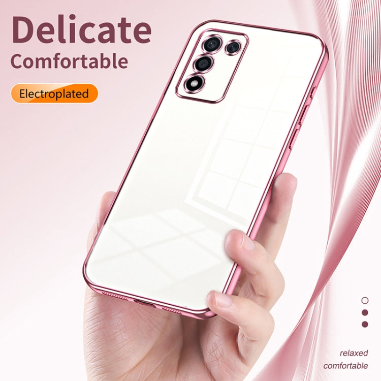 For OPPO K9s / K10 Energy Transparent Plating Fine Hole Phone Case(Pink) - OPPO Cases by PMC Jewellery | Online Shopping South Africa | PMC Jewellery | Buy Now Pay Later Mobicred