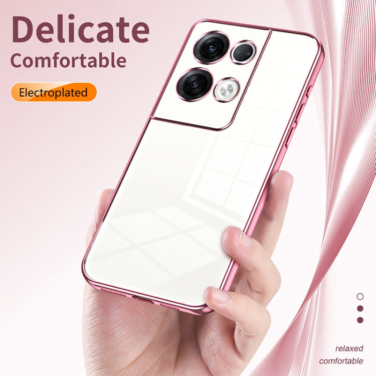 For OPPO Reno8 Pro+ Transparent Plating Fine Hole Phone Case(Purple) - OPPO Cases by PMC Jewellery | Online Shopping South Africa | PMC Jewellery | Buy Now Pay Later Mobicred