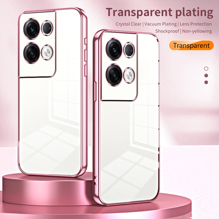 For OPPO Reno8 Pro+ Transparent Plating Fine Hole Phone Case(Silver) - OPPO Cases by PMC Jewellery | Online Shopping South Africa | PMC Jewellery | Buy Now Pay Later Mobicred