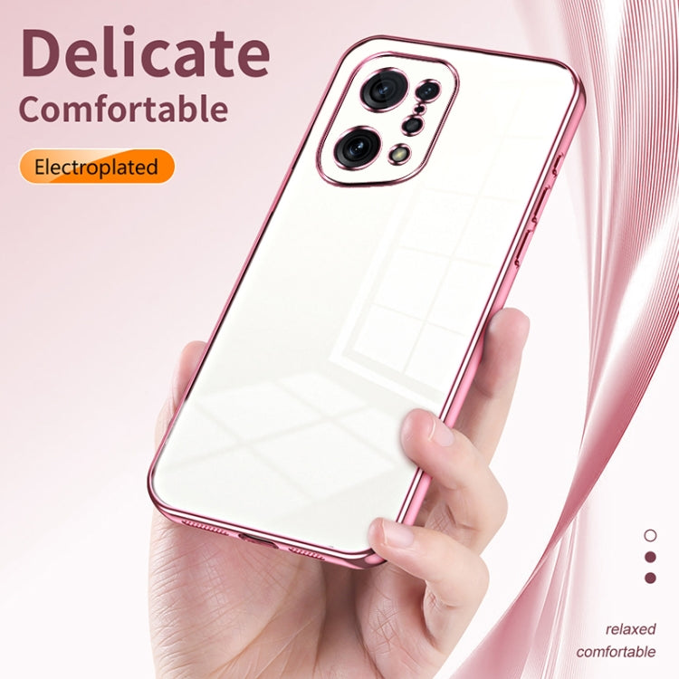 For OPPO Find X5 Transparent Plating Fine Hole Phone Case(Transparent) - OPPO Cases by PMC Jewellery | Online Shopping South Africa | PMC Jewellery | Buy Now Pay Later Mobicred