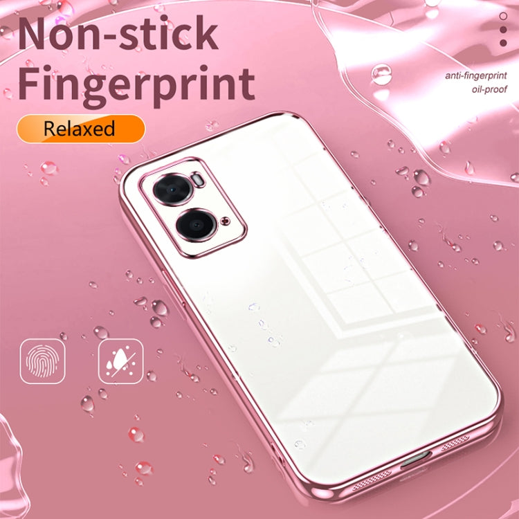 For OPPO A36 / A76 / A96 4G Global Transparent Plating Fine Hole Phone Case(Transparent) - OPPO Cases by PMC TechLife | Online Shopping South Africa | PMC TechLife | Buy Now Pay Later Mobicred