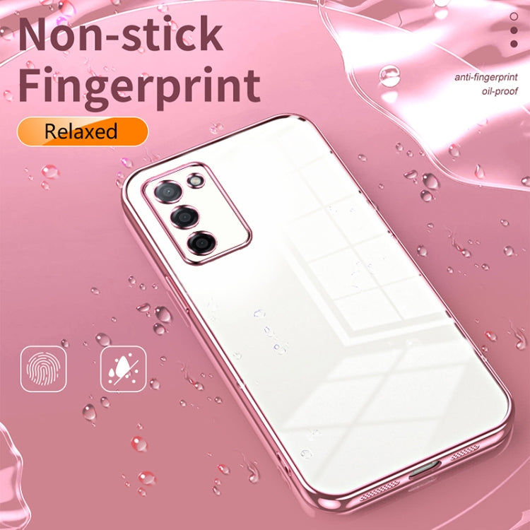 For OPPO A55 5G / A56 / A53s 5G Transparent Plating Fine Hole Phone Case(Purple) - free shipping - PMC TechLife - Order now!