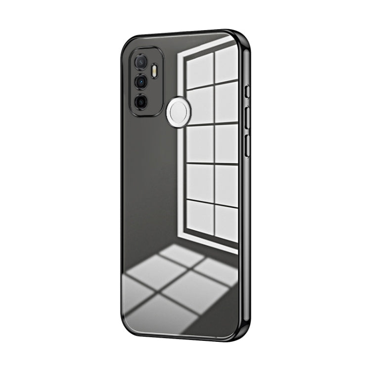 For OPPO A53 2020 / A32 / A11s  Transparent Plating Fine Hole Phone Case(Black) - OPPO Cases by PMC Jewellery | Online Shopping South Africa | PMC Jewellery | Buy Now Pay Later Mobicred