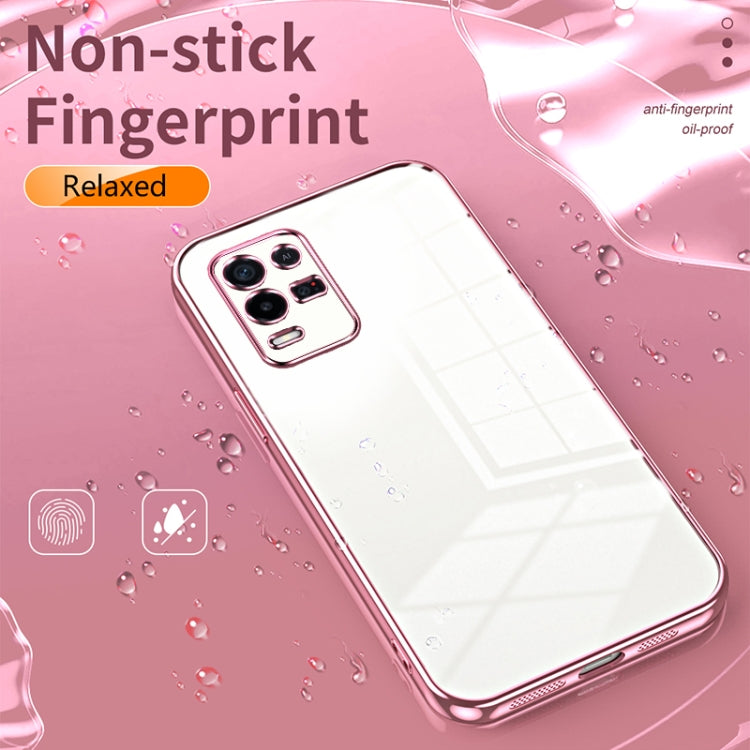 For OPPO K9x Transparent Plating Fine Hole Phone Case(Silver) - OPPO Cases by PMC Jewellery | Online Shopping South Africa | PMC Jewellery | Buy Now Pay Later Mobicred