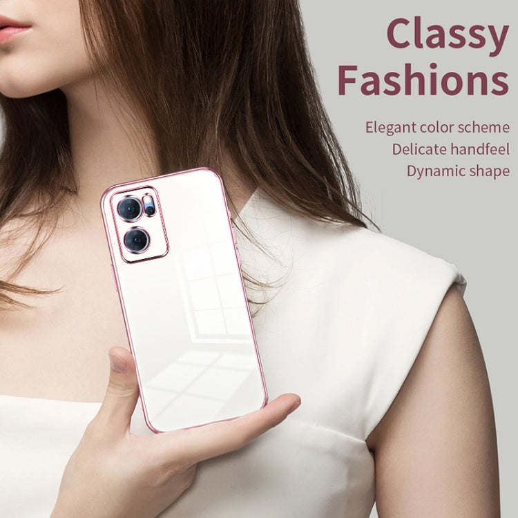 For OPPO Reno7 5G Transparent Plating Fine Hole Phone Case(Silver) - OPPO Cases by PMC Jewellery | Online Shopping South Africa | PMC Jewellery | Buy Now Pay Later Mobicred