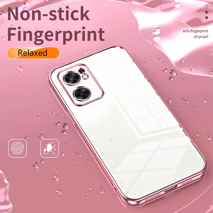 For OPPO Reno7 SE Transparent Plating Fine Hole Phone Case(Purple) - OPPO Cases by PMC Jewellery | Online Shopping South Africa | PMC Jewellery | Buy Now Pay Later Mobicred