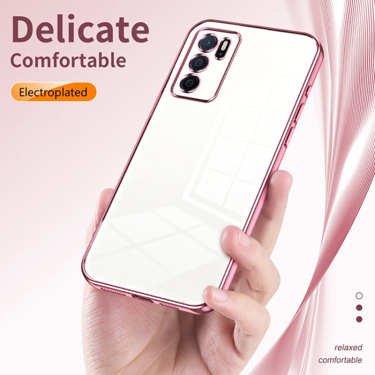 For OPPO A16 / A16s / A54s Transparent Plating Fine Hole Phone Case(Purple) - OPPO Cases by PMC Jewellery | Online Shopping South Africa | PMC Jewellery | Buy Now Pay Later Mobicred