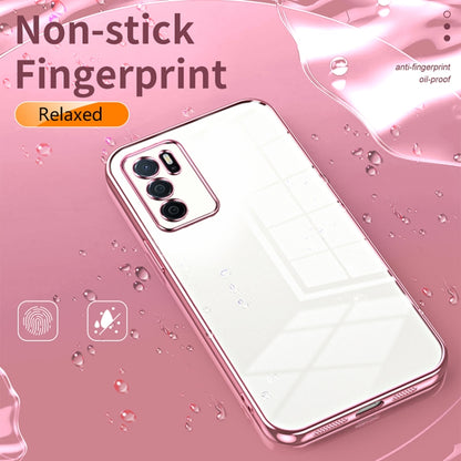 For OPPO A16 / A16s / A54s Transparent Plating Fine Hole Phone Case(Gold) - OPPO Cases by PMC Jewellery | Online Shopping South Africa | PMC Jewellery | Buy Now Pay Later Mobicred