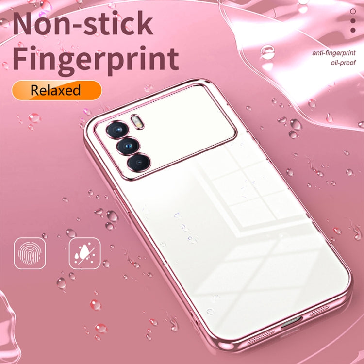 For OPPO K9 Pro Transparent Plating Fine Hole Phone Case(Pink) - OPPO Cases by PMC Jewellery | Online Shopping South Africa | PMC Jewellery | Buy Now Pay Later Mobicred