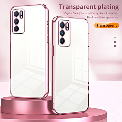 For OPPO Reno6 Indian / Malay Transparent Plating Fine Hole Phone Case(Gold) - OPPO Cases by PMC Jewellery | Online Shopping South Africa | PMC Jewellery | Buy Now Pay Later Mobicred