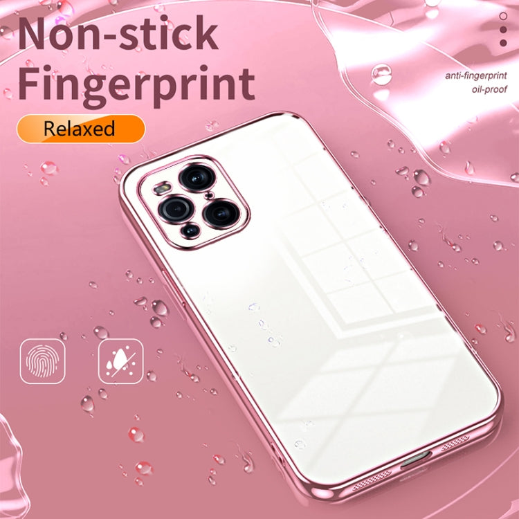 For OPPO Find X3 / Find X3 Pro Transparent Plating Fine Hole Phone Case(Pink) - OPPO Cases by PMC TechLife | Online Shopping South Africa | PMC TechLife | Buy Now Pay Later Mobicred