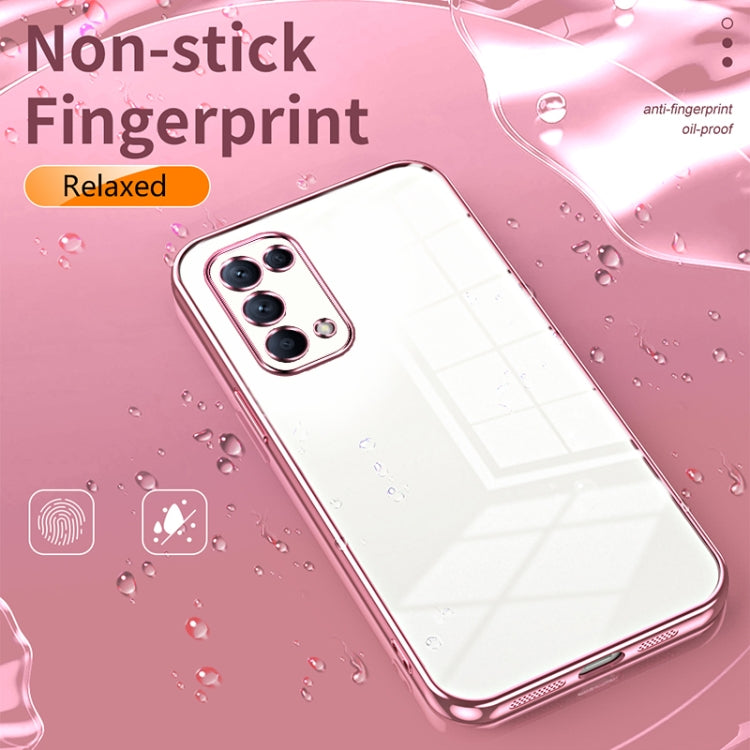 For OPPO Reno5 4G/5G / Reno5 K Transparent Plating Fine Hole Phone Case(Pink) - OPPO Cases by PMC TechLife | Online Shopping South Africa | PMC TechLife | Buy Now Pay Later Mobicred