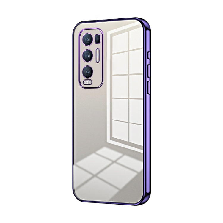 For OPPO Reno5 Pro+ Transparent Plating Fine Hole Phone Case(Purple) - OPPO Cases by PMC Jewellery | Online Shopping South Africa | PMC Jewellery | Buy Now Pay Later Mobicred