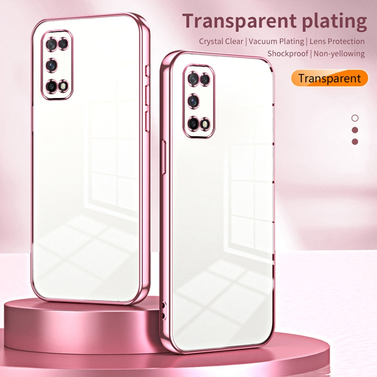For OPPO K7x / Realme V5 5G Transparent Plating Fine Hole Phone Case(Purple) - OPPO Cases by PMC TechLife | Online Shopping South Africa | PMC TechLife | Buy Now Pay Later Mobicred