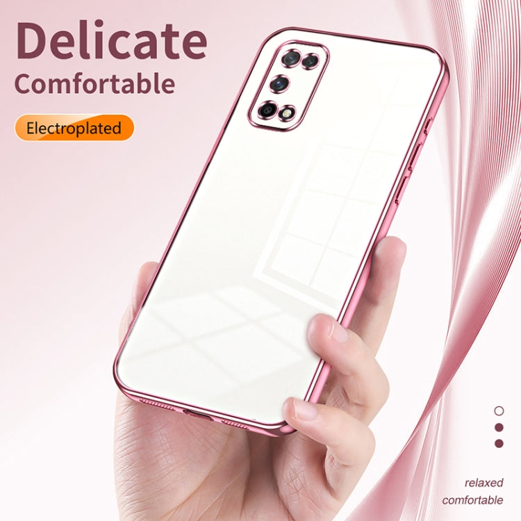 For OPPO K7x / Realme V5 5G Transparent Plating Fine Hole Phone Case(Transparent) - OPPO Cases by PMC Jewellery | Online Shopping South Africa | PMC Jewellery | Buy Now Pay Later Mobicred