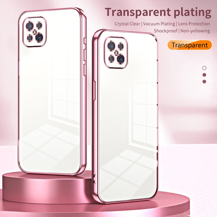 For OPPO A92s / Reno4 Z 5G Transparent Plating Fine Hole Phone Case(Purple) - OPPO Cases by PMC TechLife | Online Shopping South Africa | PMC TechLife | Buy Now Pay Later Mobicred