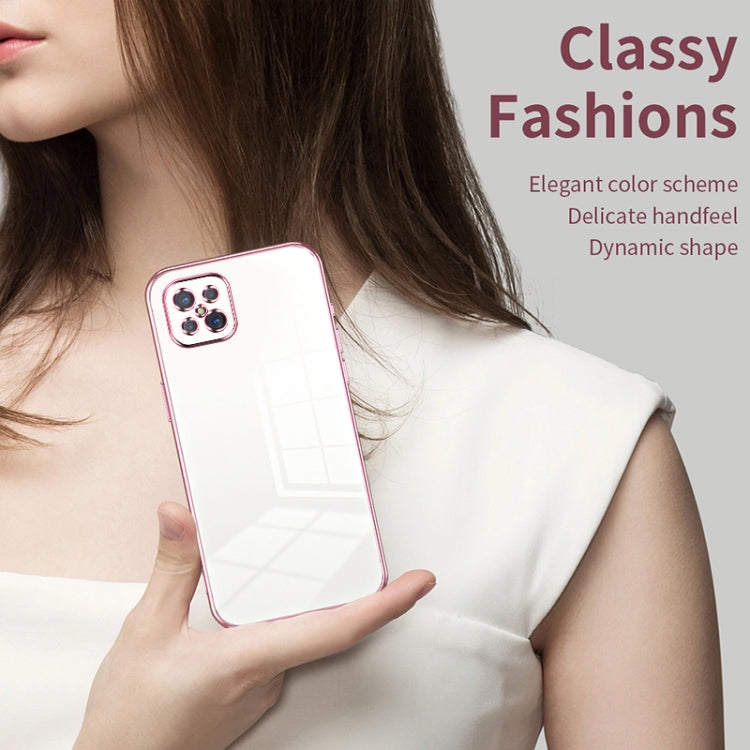 For OPPO A92s / Reno4 Z 5G Transparent Plating Fine Hole Phone Case(Pink) - OPPO Cases by PMC TechLife | Online Shopping South Africa | PMC TechLife | Buy Now Pay Later Mobicred