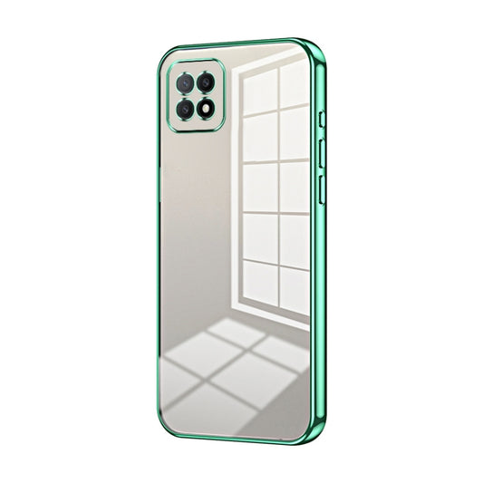 For OPPO A72 5G / A73 5G Transparent Plating Fine Hole Phone Case(Green) - OPPO Cases by PMC Jewellery | Online Shopping South Africa | PMC Jewellery | Buy Now Pay Later Mobicred