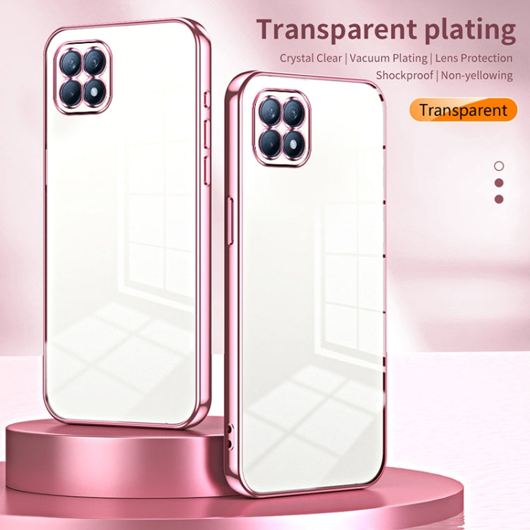 For OPPO Reno4 SE Transparent Plating Fine Hole Phone Case(Transparent) - OPPO Cases by PMC Jewellery | Online Shopping South Africa | PMC Jewellery | Buy Now Pay Later Mobicred