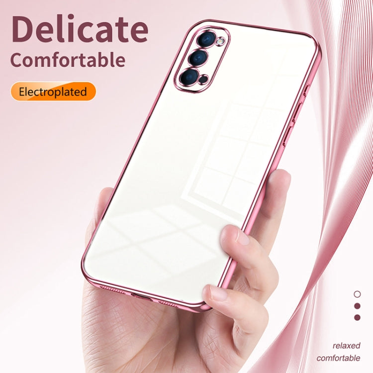 For OPPO Reno4 Transparent Plating Fine Hole Phone Case(Transparent) - OPPO Cases by PMC Jewellery | Online Shopping South Africa | PMC Jewellery | Buy Now Pay Later Mobicred