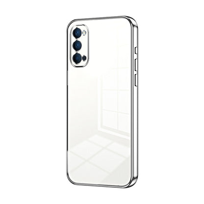 For OPPO Reno4 Transparent Plating Fine Hole Phone Case(Silver) - OPPO Cases by PMC Jewellery | Online Shopping South Africa | PMC Jewellery | Buy Now Pay Later Mobicred