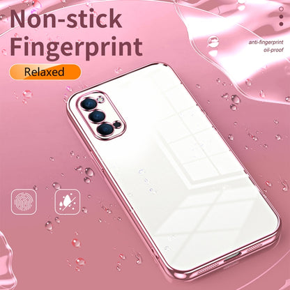 For OPPO Reno4 Transparent Plating Fine Hole Phone Case(Black) - OPPO Cases by PMC Jewellery | Online Shopping South Africa | PMC Jewellery | Buy Now Pay Later Mobicred