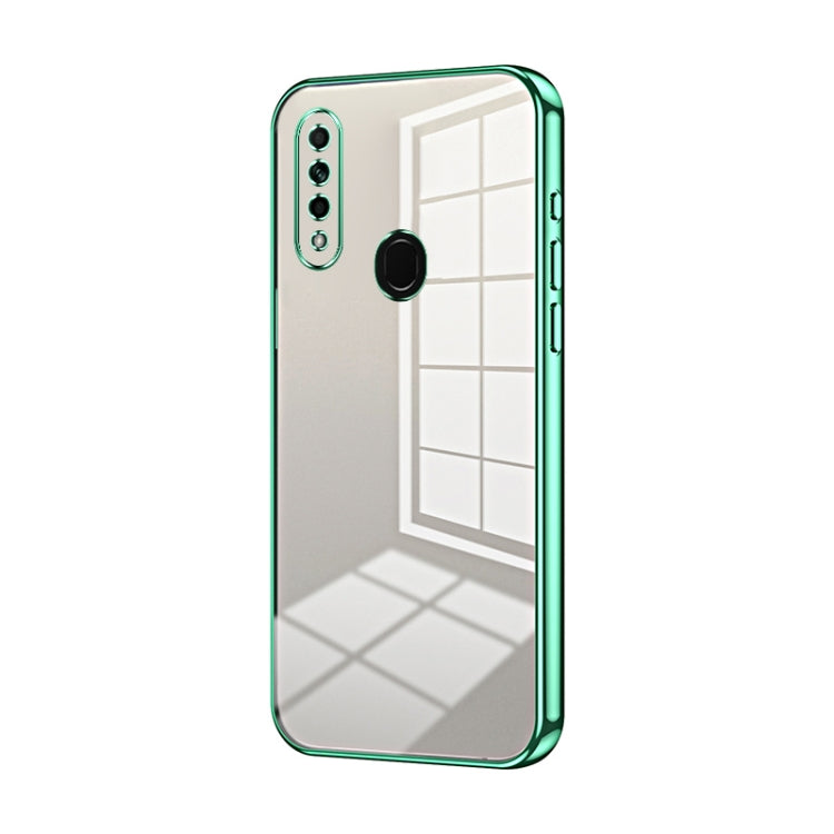 For OPPO A8 / A31 2020 Transparent Plating Fine Hole Phone Case(Green) - OPPO Cases by PMC Jewellery | Online Shopping South Africa | PMC Jewellery | Buy Now Pay Later Mobicred