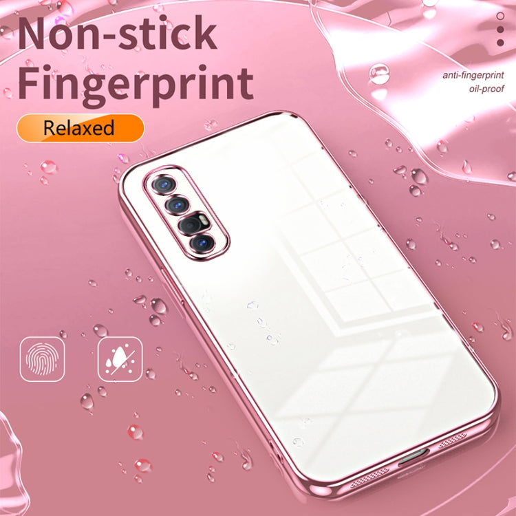 For OPPO Reno3 Pro Transparent Plating Fine Hole Phone Case(Purple) - OPPO Cases by PMC Jewellery | Online Shopping South Africa | PMC Jewellery | Buy Now Pay Later Mobicred