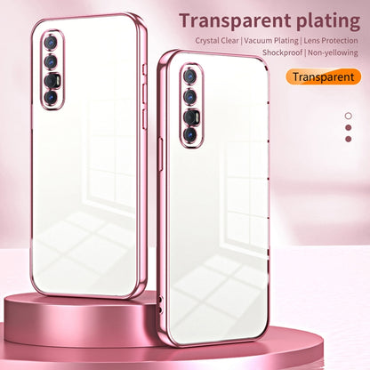 For OPPO Reno3 Pro Transparent Plating Fine Hole Phone Case(Black) - OPPO Cases by PMC Jewellery | Online Shopping South Africa | PMC Jewellery | Buy Now Pay Later Mobicred