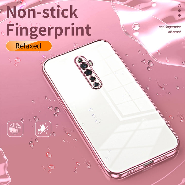 For OPPO Reno2 Z / Reno2 F Transparent Plating Fine Hole Phone Case(Pink) - OPPO Cases by PMC Jewellery | Online Shopping South Africa | PMC Jewellery | Buy Now Pay Later Mobicred