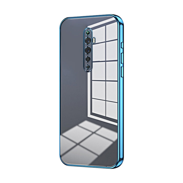 For OPPO Reno2 Z / Reno2 F Transparent Plating Fine Hole Phone Case(Blue) - OPPO Cases by PMC TechLife | Online Shopping South Africa | PMC TechLife | Buy Now Pay Later Mobicred