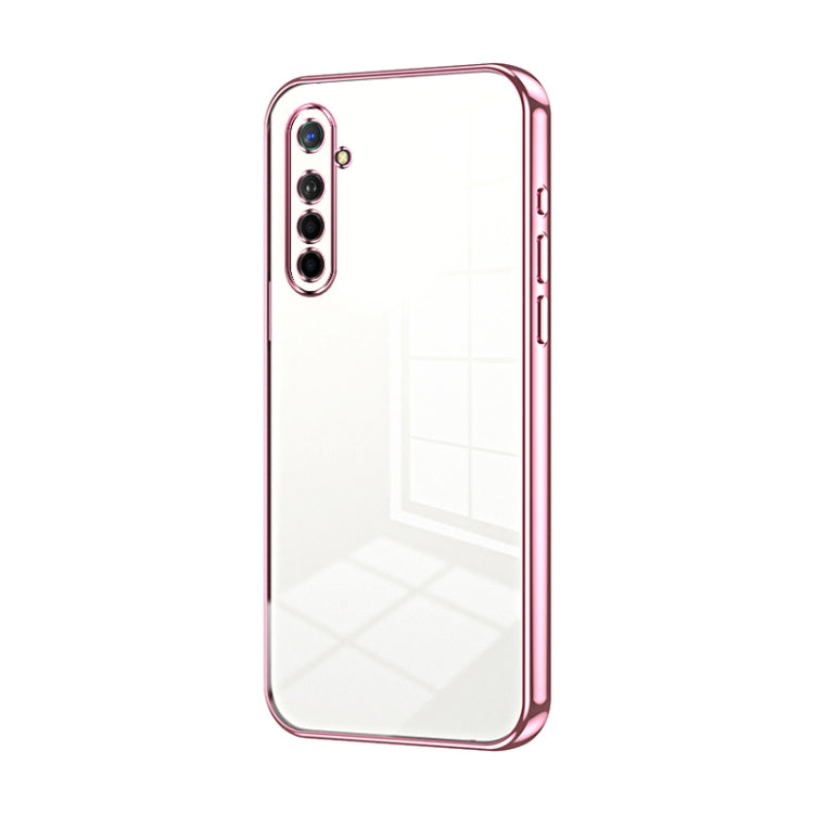 For OPPO K5 / Realme XT/XT 730G Transparent Plating Fine Hole Phone Case(Pink) - OPPO Cases by PMC Jewellery | Online Shopping South Africa | PMC Jewellery | Buy Now Pay Later Mobicred