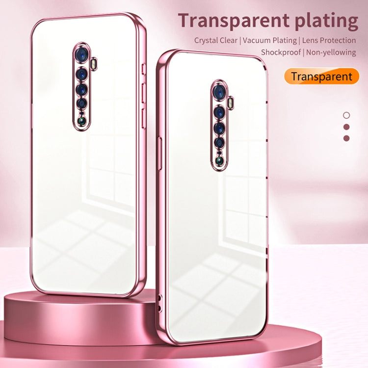 For OPPO Reno2 Transparent Plating Fine Hole Phone Case(Pink) - OPPO Cases by PMC Jewellery | Online Shopping South Africa | PMC Jewellery | Buy Now Pay Later Mobicred