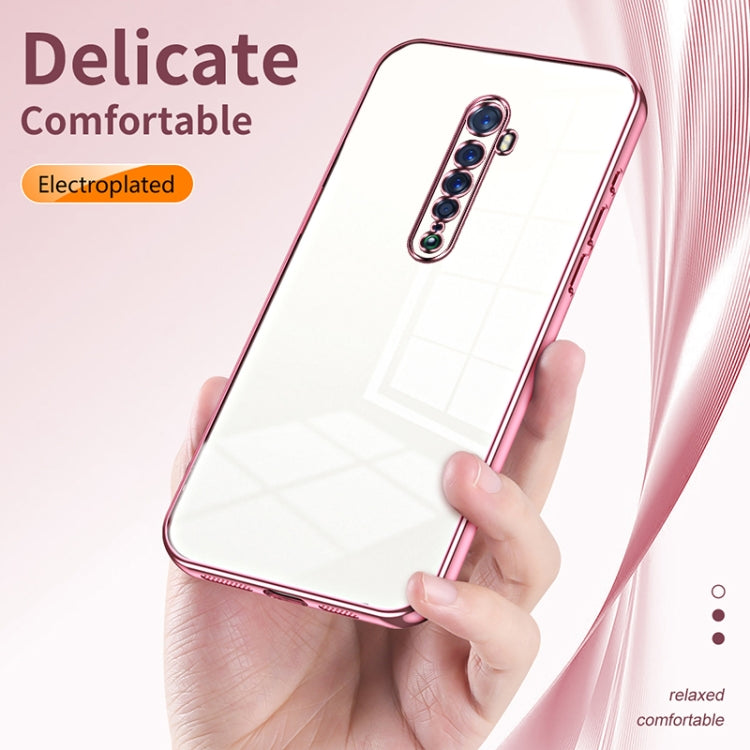 For OPPO Reno2 Transparent Plating Fine Hole Phone Case(Blue) - OPPO Cases by PMC Jewellery | Online Shopping South Africa | PMC Jewellery | Buy Now Pay Later Mobicred