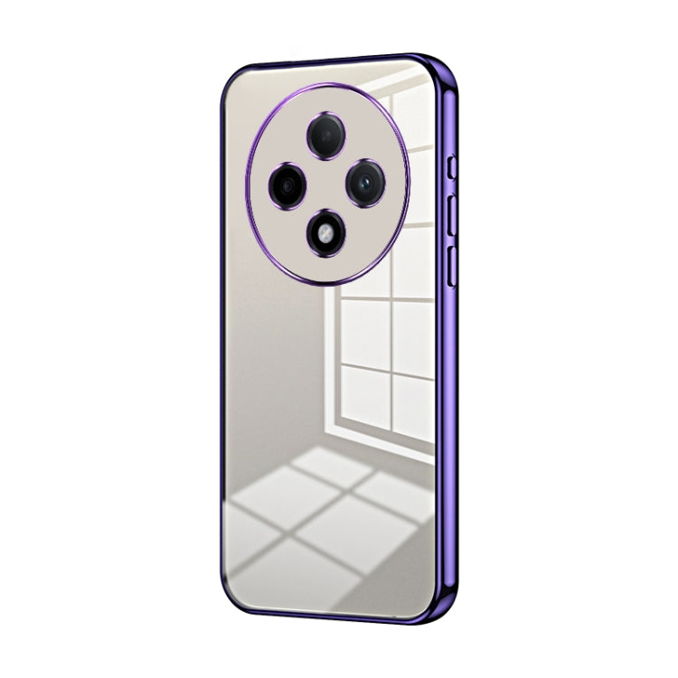 For OPPO A3 Pro Transparent Plating Fine Hole Phone Case(Purple) - OPPO Cases by PMC Jewellery | Online Shopping South Africa | PMC Jewellery | Buy Now Pay Later Mobicred