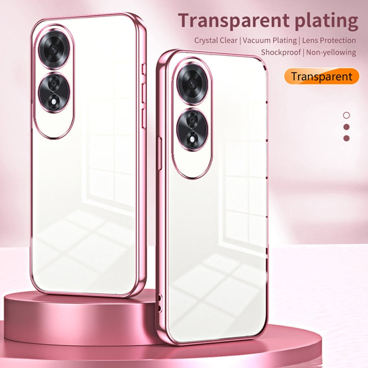 For OPPO A60 Transparent Plating Fine Hole Phone Case(Transparent) - OPPO Cases by PMC Jewellery | Online Shopping South Africa | PMC Jewellery | Buy Now Pay Later Mobicred