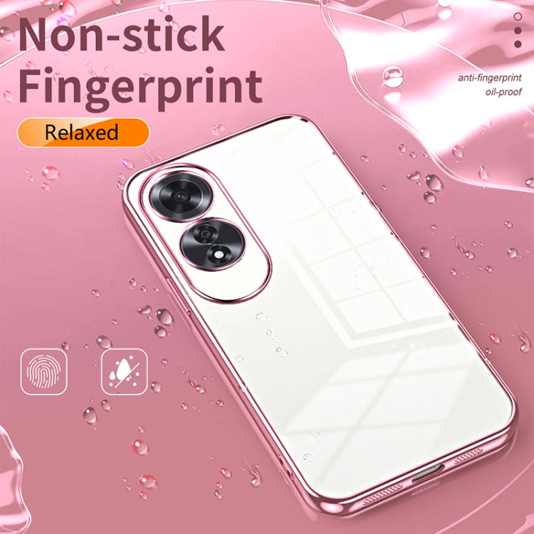 For OPPO A60 Transparent Plating Fine Hole Phone Case(Silver) - OPPO Cases by PMC Jewellery | Online Shopping South Africa | PMC Jewellery | Buy Now Pay Later Mobicred