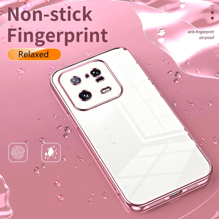 For Xiaomi 13 Pro Transparent Plating Fine Hole Phone Case(Pink) - 13 Pro Cases by PMC Jewellery | Online Shopping South Africa | PMC Jewellery | Buy Now Pay Later Mobicred