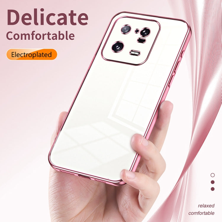 For Xiaomi 13 Pro Transparent Plating Fine Hole Phone Case(Pink) - 13 Pro Cases by PMC Jewellery | Online Shopping South Africa | PMC Jewellery | Buy Now Pay Later Mobicred