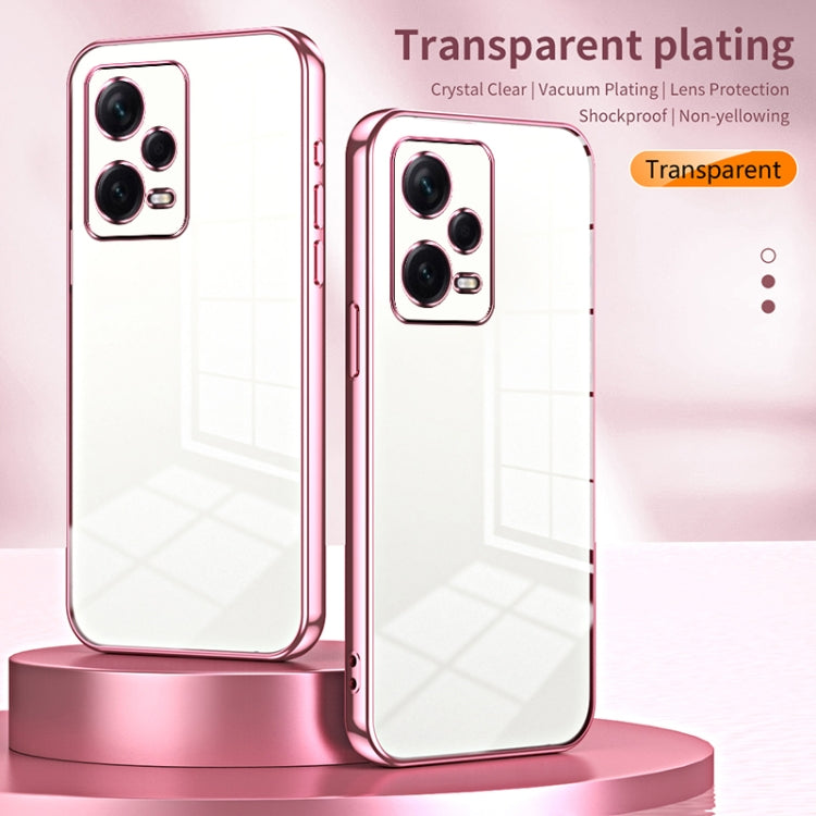 For Xiaomi Redmi Note 12 Pro+  Transparent Plating Fine Hole Phone Case(Transparent) - Xiaomi Cases by PMC Jewellery | Online Shopping South Africa | PMC Jewellery | Buy Now Pay Later Mobicred