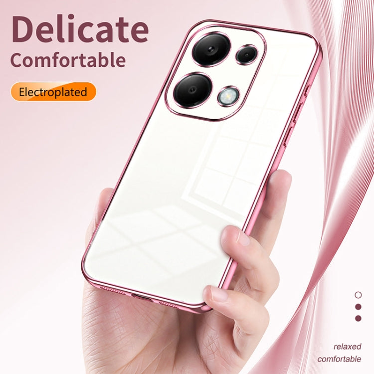 For Xiaomi Redmi Note 13 Pro 4G Transparent Plating Fine Hole Phone Case(Purple) - Note 13 Pro Cases by PMC Jewellery | Online Shopping South Africa | PMC Jewellery | Buy Now Pay Later Mobicred