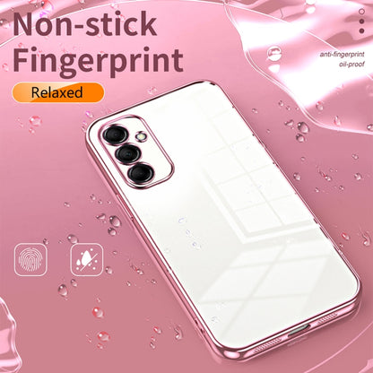 For Samsung Galaxy M14 Transparent Plating Fine Hole Phone Case(Pink) - Galaxy Phone Cases by PMC Jewellery | Online Shopping South Africa | PMC Jewellery | Buy Now Pay Later Mobicred