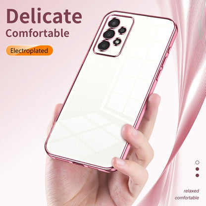 For Samsung Galaxy A13 4G Transparent Plating Fine Hole Phone Case(Gold) - Galaxy Phone Cases by PMC Jewellery | Online Shopping South Africa | PMC Jewellery