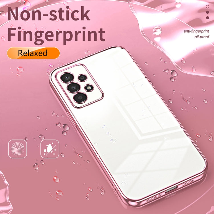 For Samsung Galaxy A13 4G Transparent Plating Fine Hole Phone Case(Black) - Galaxy Phone Cases by PMC TechLife | Online Shopping South Africa | PMC TechLife