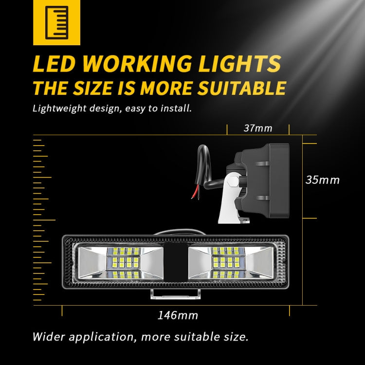 12-80V 12W 6000K Car 16pcs LED Thick Aluminum Engineering Auxiliary Light(White Light) - Work Lights by PMC Jewellery | Online Shopping South Africa | PMC Jewellery | Buy Now Pay Later Mobicred