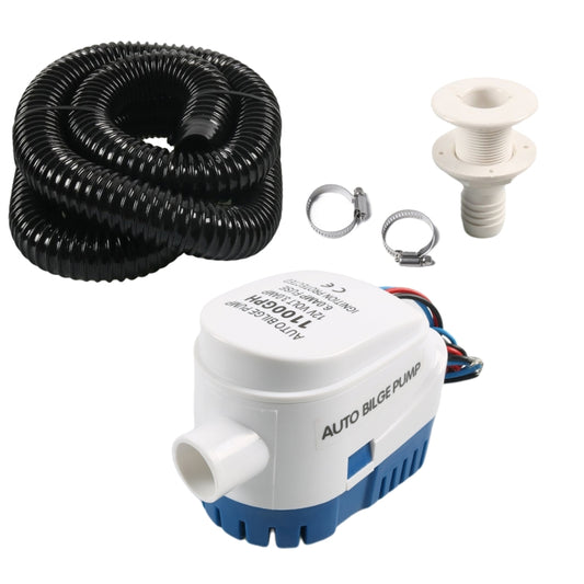 12V-1100GPH Yacht Automatic Bilge Pump with Drain Pipe - Marine Accessories & Parts by PMC Jewellery | Online Shopping South Africa | PMC Jewellery | Buy Now Pay Later Mobicred